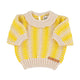 baby knitted blouse w/ collar | ecru & yellow