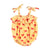 baby romper w/ ruffles | yellow w/ red bows