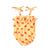 baby romper w/ ruffles | yellow w/ red bows