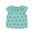 baby sleeveless blouse w/ collar | turquoise & white checkered w/ cherries