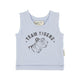 baby sleeveless t'shirt | light blue w/ tiger print