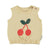 baby sleeveless top | sand w/ cherry print