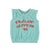 baby sleeveless top w/collar | blue w/ "feelin' alive" print