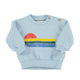 baby sweatshirt | light blue w/ multicolor wave print