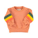baby sweatshirt | peach w/ multicolor stripes