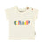 baby t'shirt | ecru w/ multicolor "camp" print