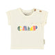 baby t'shirt | ecru w/ multicolor "camp" print