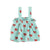 baby top w/ straps | blue w/ red bows