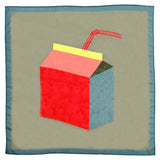 Chiffon Bandana Green with Multicolor Juice Box Print