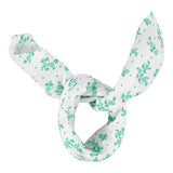 bandana | ecru w/ green flowers allover