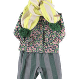 Baby Blouse with Round Collar Green with Multicolor Flowers