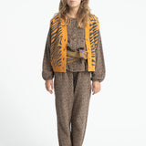 Blouse Brown with Animal Print