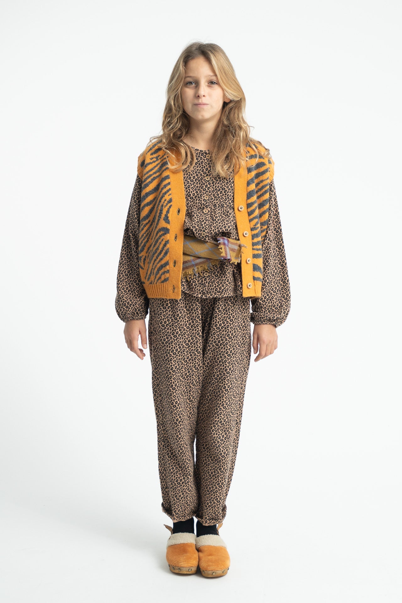 Blouse Brown with Animal Print