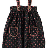 Short Dress Black with Flowers