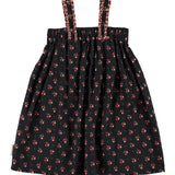Short Dress Black with Flowers
