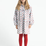 Short Dress Light Blue Denim with Red Dots