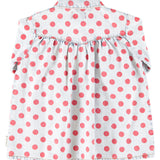 Short Dress Light Blue Denim with Red Dots