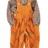 Baby Dungarees Camel with Big Flowers