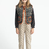 Dungarees Beige with Black Hearts