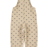 Dungarees Beige with Black Hearts