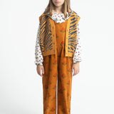 Dungarees Camel with Big Flowers