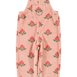Dungarees Pink with Big Flowers