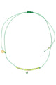 Necklace lurex cord | Green w/ Glass beads