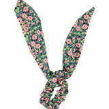 Scrunchie Green with Multicolor Flowers
