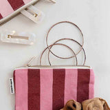 Handbag Small | Large Stripes, Brick & Strawberry