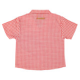 hawaiian shirt | red & ecru checkered