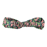 Headband with Bow Green with Multicolor Flowers