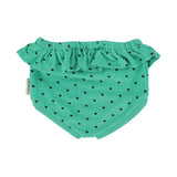 high waisted shorties | green w/ black hearts allover