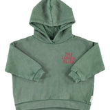Hoodie Green with Apple Print