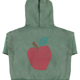Hoodie Green with Apple Print