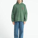 Hoodie Green with Apple Print