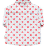 Jacket Shirt Light Blue Denim with Red Dots