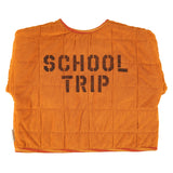 Padded Jacket Camel with "school Trip" Print