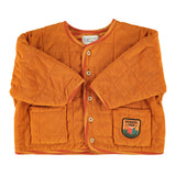 Padded Jacket Camel with "school Trip" Print