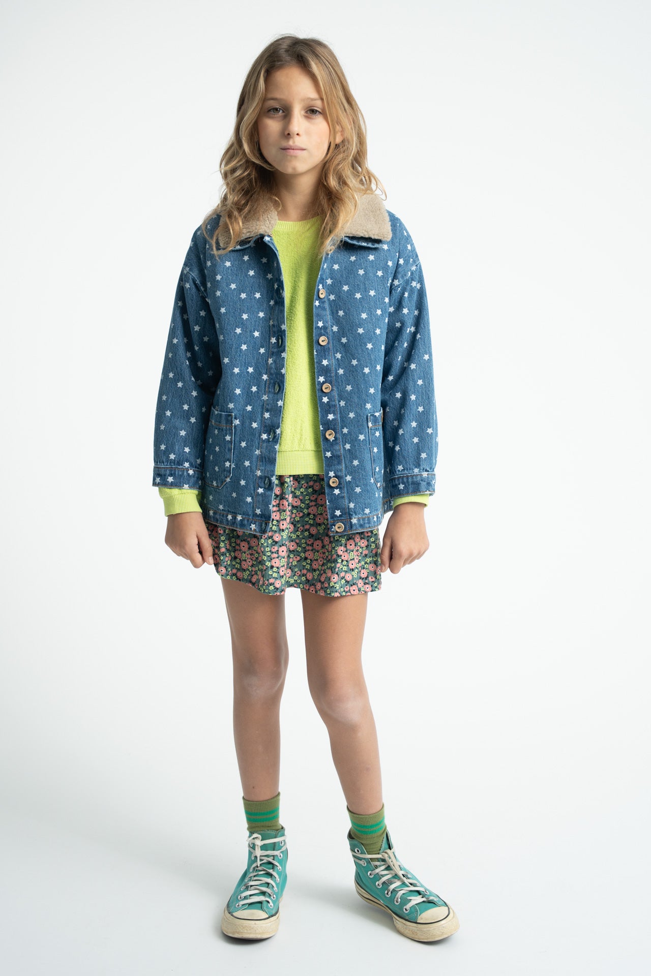 Jacket Washed Navy Denim with Stars
