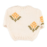 Baby Jacquard Sweater Ecru with Flowers