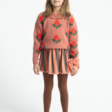 Jacquard Sweater Old Pink with Flowers