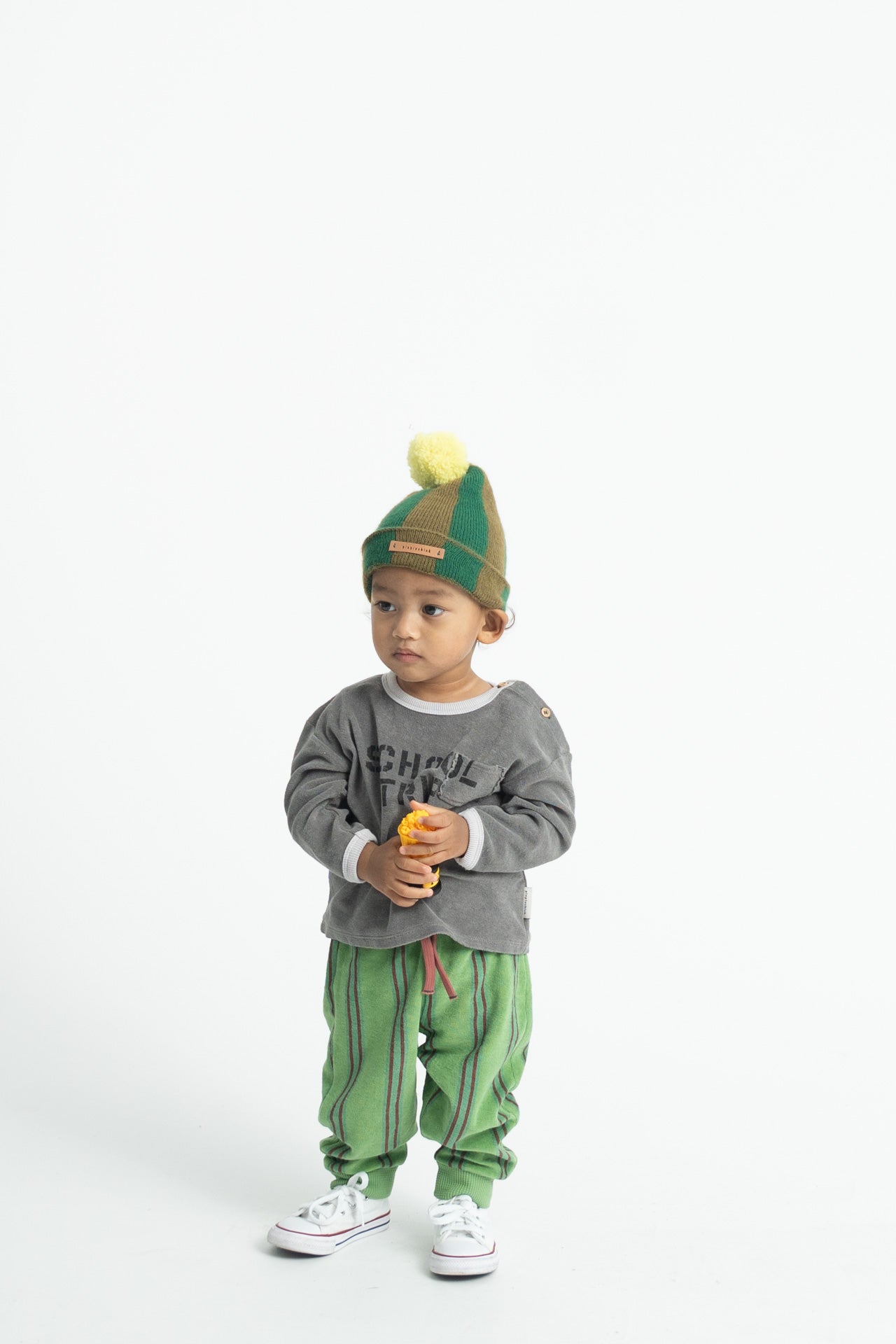Baby Jogging Pants Green with Double Stripes