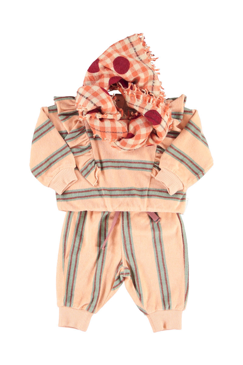 Baby Jogging Pants Light Pink with Double Stripes