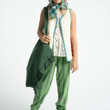Jogging Pants Green with Double Stripes