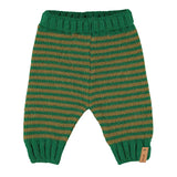 Baby Knitted Baby Leggings Green & Brown Stripes
