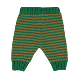 Baby Knitted Baby Leggings Green & Brown Stripes