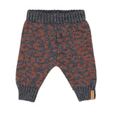 Baby Knitted Baby Leggings Dark Grey with Camel Animal Print