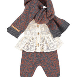 Baby Knitted Baby Leggings Dark Grey with Camel Animal Print