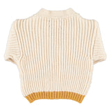 Knitted Cardigan Ecru with Patch