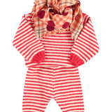 Baby Knitted Sweater Ecru & Red Stripes
